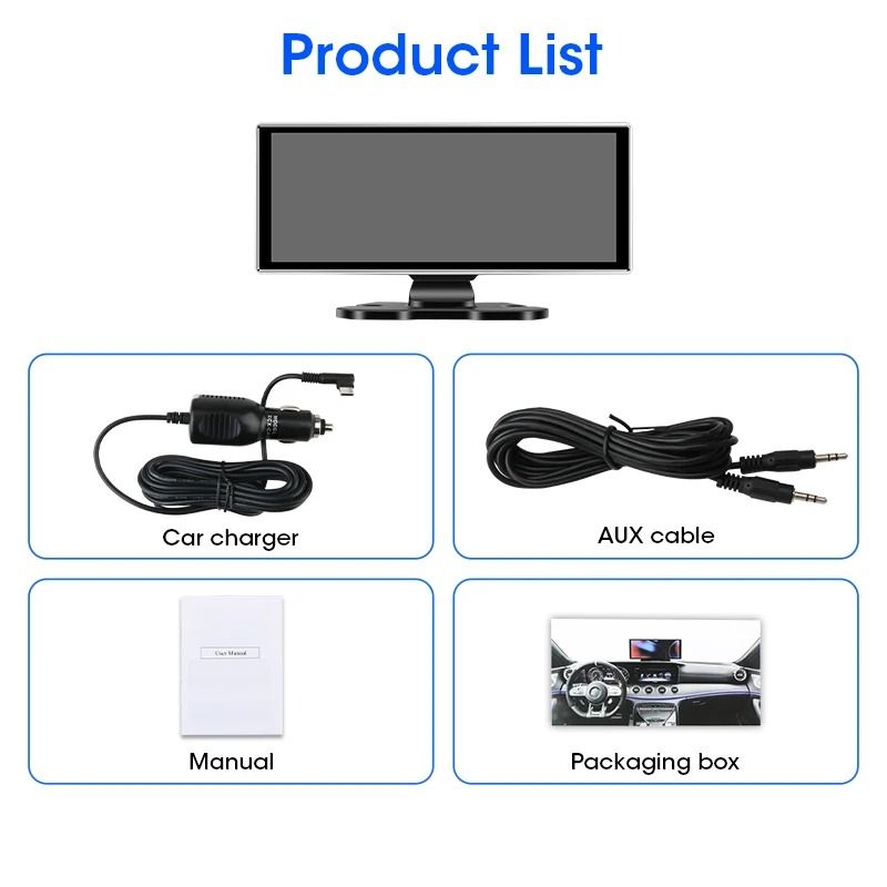 10 And 1126 Inch Dash Cam With 4K DVR Wireless CarPlay Android Auto GPS Navigation Dual Lens 5