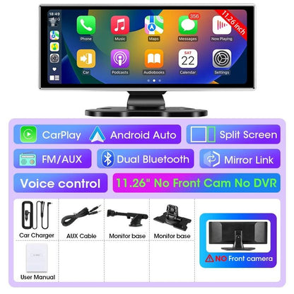 10 And 1126 Inch Dash Cam With 4K DVR Wireless CarPlay Android Auto GPS Navigation Dual Lens 6