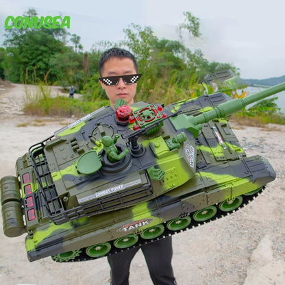 Elite Combat RC Military Tank – Realistic 55cm Remote Control RC Tank with Simulation Shooting and All Terrain Crawler T