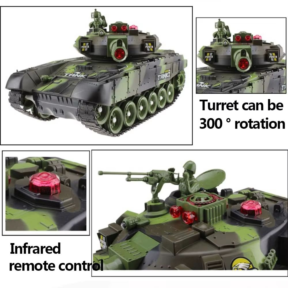 Elite Combat RC Military Tank  Realistic 55cm Remote Control RC Tank With Simulation Shooting And A 5