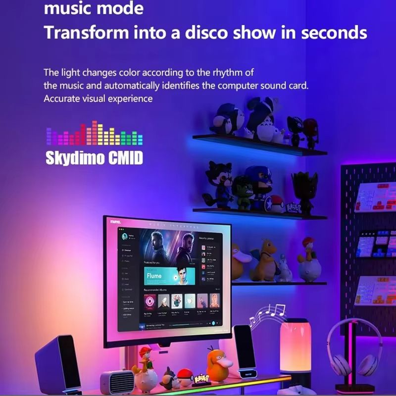 Skydimo 24 Inch Smart Ambient Monitor Backlight  RGBIC Screen Sync LED Strip With Music Sync LED Ba 3