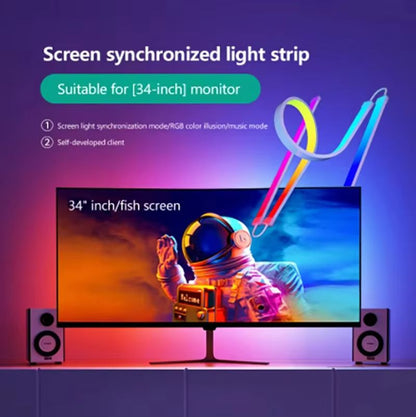Skydimo 24 Inch Smart Ambient Monitor Backlight  RGBIC Screen Sync LED Strip With Music Sync LED Ba 7
