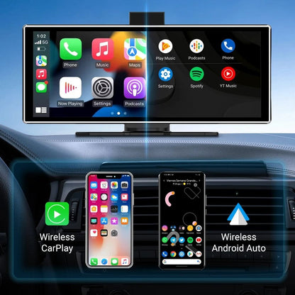 11 Inch Portable Dash Cam With 4K DVR Wireless Carplay Android Auto GPS Navigation And Dual Lens Re 2