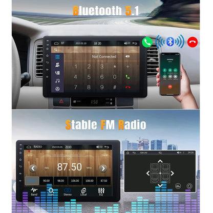 9 Inch Single Din Car Stereo HD Touch Screen With Carplay Android Auto Bluetooth Backup Camera And  3