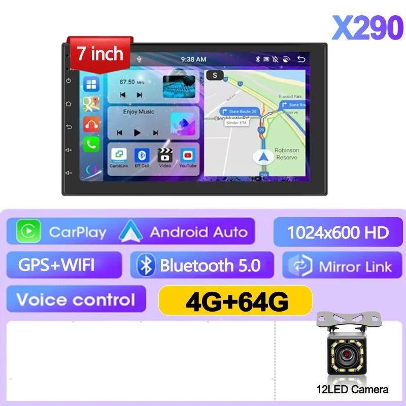 7 9 10 Inch Universal Android 13 2 Din Car Stereo With Carplay Android Auto Bluetooth GPS Navigatio 13
