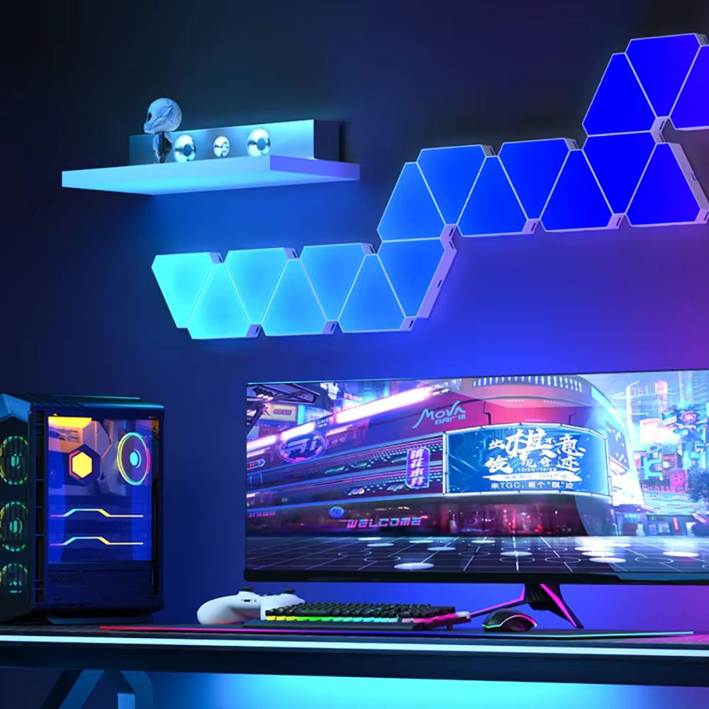 MagioTriangle Smart RGB LED Wall Lamp with WiFi RGB Control & Mood Sync