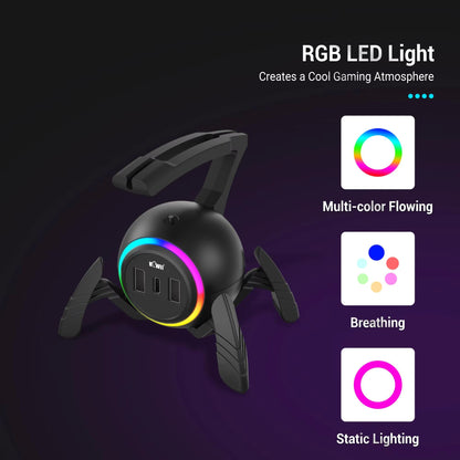 FlexHub RGB Gaming Mouse Bungee Hub With 3Port USB  Cable Clip 1