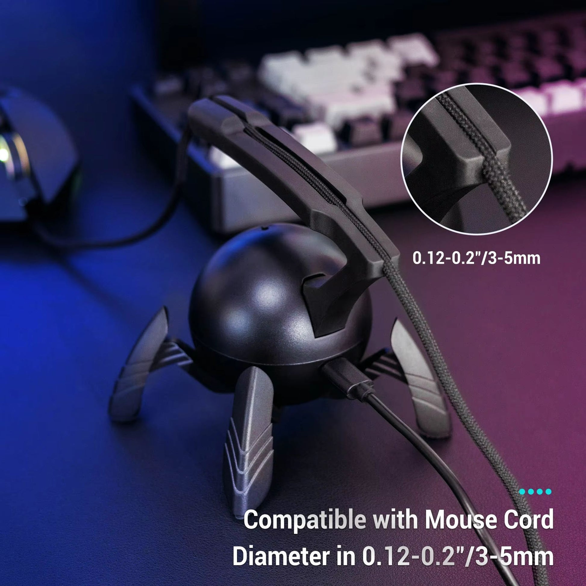 FlexHub RGB Gaming Mouse Bungee Hub With 3Port USB  Cable Clip 3