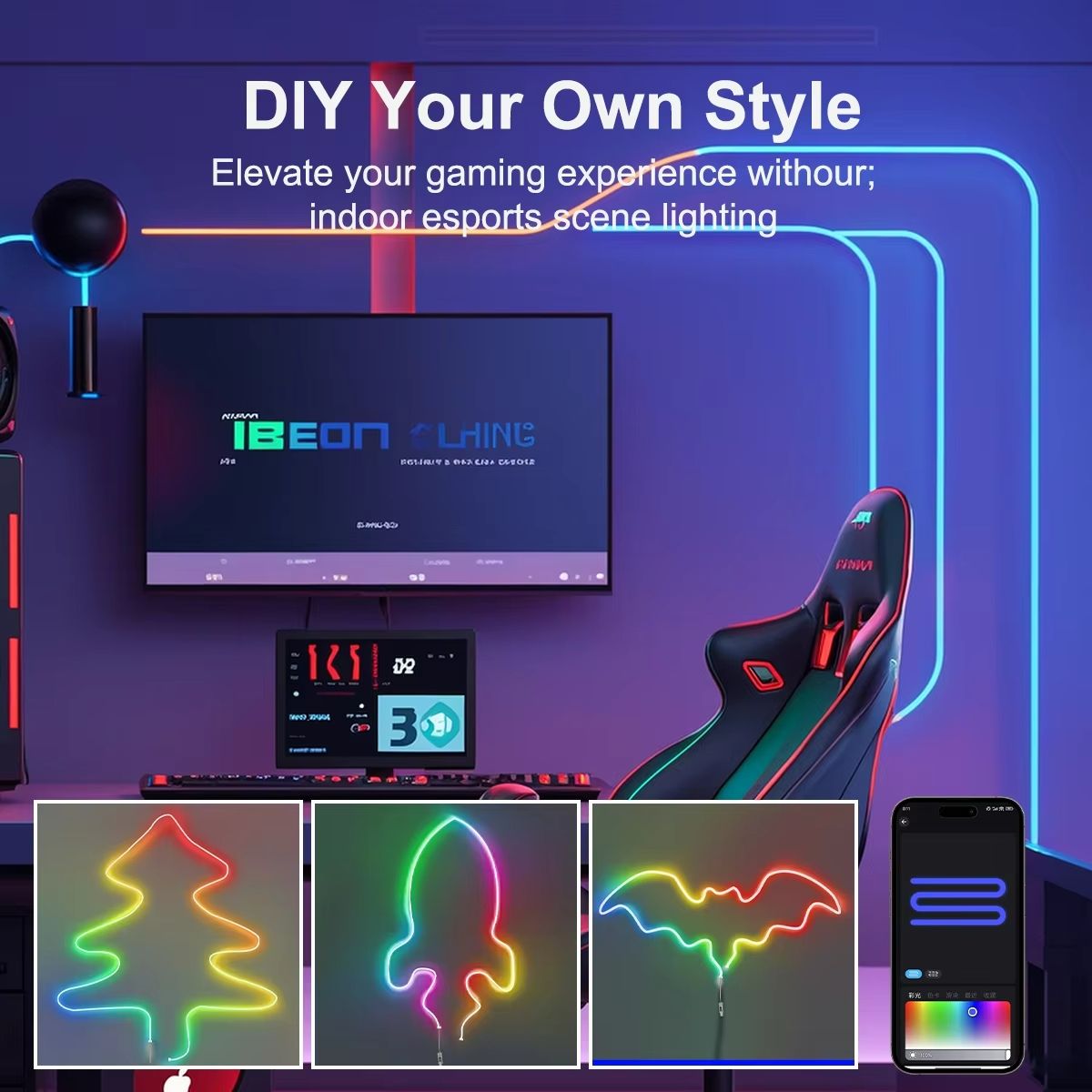LumiFlex Smart USB RGBIC Neon LED Strip  Music Sync  Voice Control 3