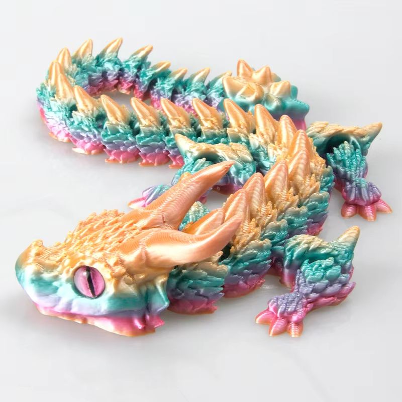 Movable 3D Printed Dragon Toy  Articulated Fidget  Desk Ornament For Stress Relief  Gifting 9