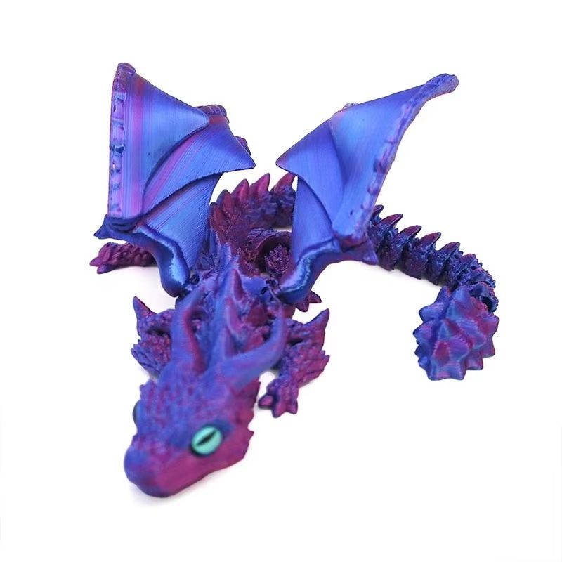 Movable 3D Printed Dragon Toy  Articulated Fidget  Desk Ornament For Stress Relief  Gifting 12