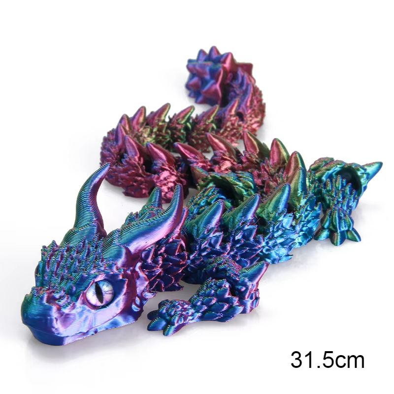 Movable 3D Printed Dragon Toy  Articulated Fidget  Desk Ornament For Stress Relief  Gifting 2