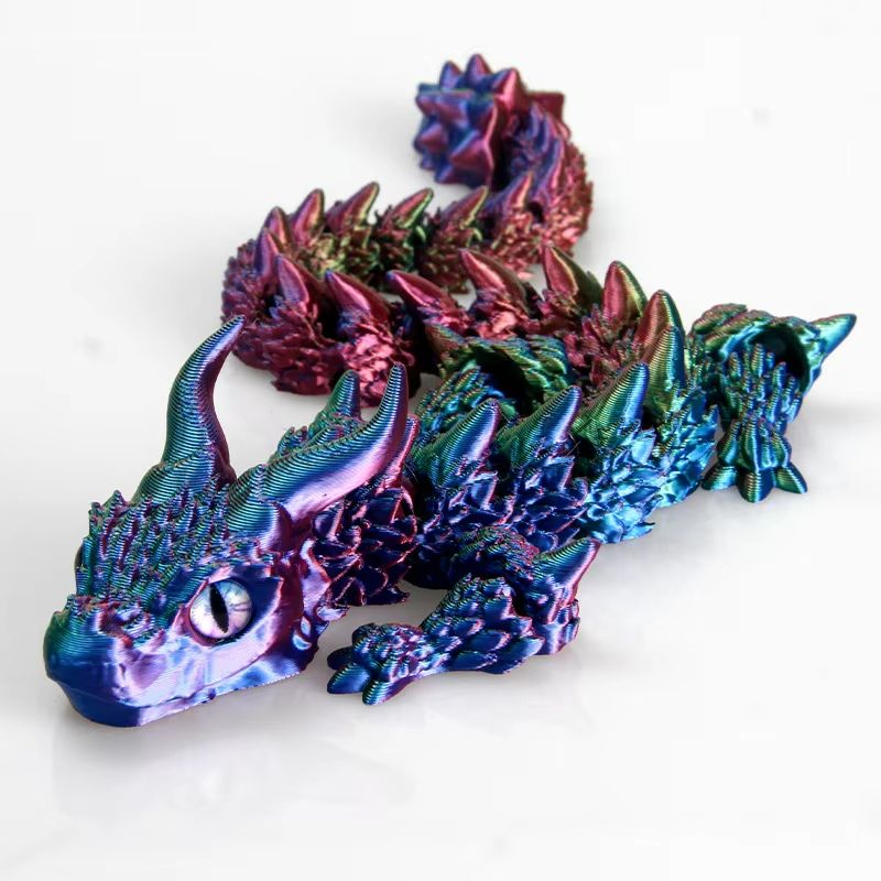 Movable 3D Printed Dragon Toy  Articulated Fidget  Desk Ornament For Stress Relief  Gifting 8