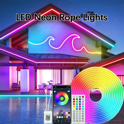 Bluetooth RGB LED Strip Light – Waterproof Music Sync Lighting with Remote & DIY Effects