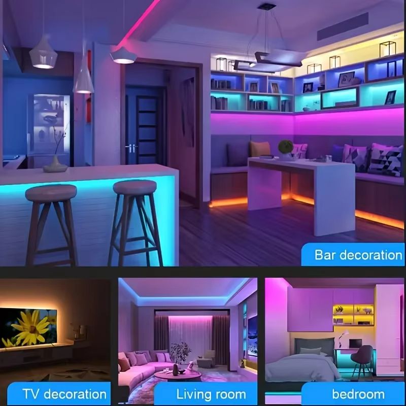 Bluetooth RGB LED Strip Light  Waterproof Music Sync Lighting With Remote  DIY Effects 1