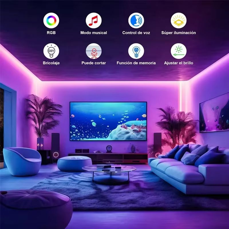 Bluetooth RGB LED Strip Light  Waterproof Music Sync Lighting With Remote  DIY Effects 4
