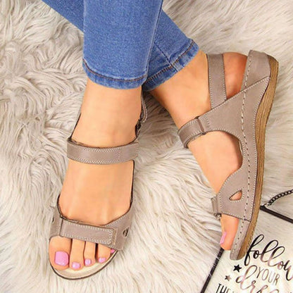 ComfortAir Womens Breathable Open Toe Flat Sandals Lightweight Summer Shoes For Elderly 5
