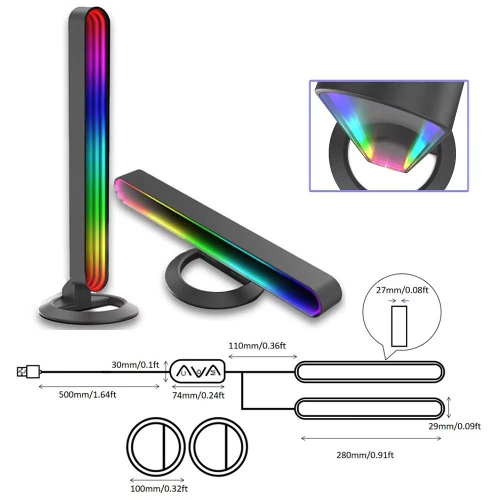 SmartMirror RGB Light Bar  Tuya Bluetooth Music Sync LED Ambient Light 5