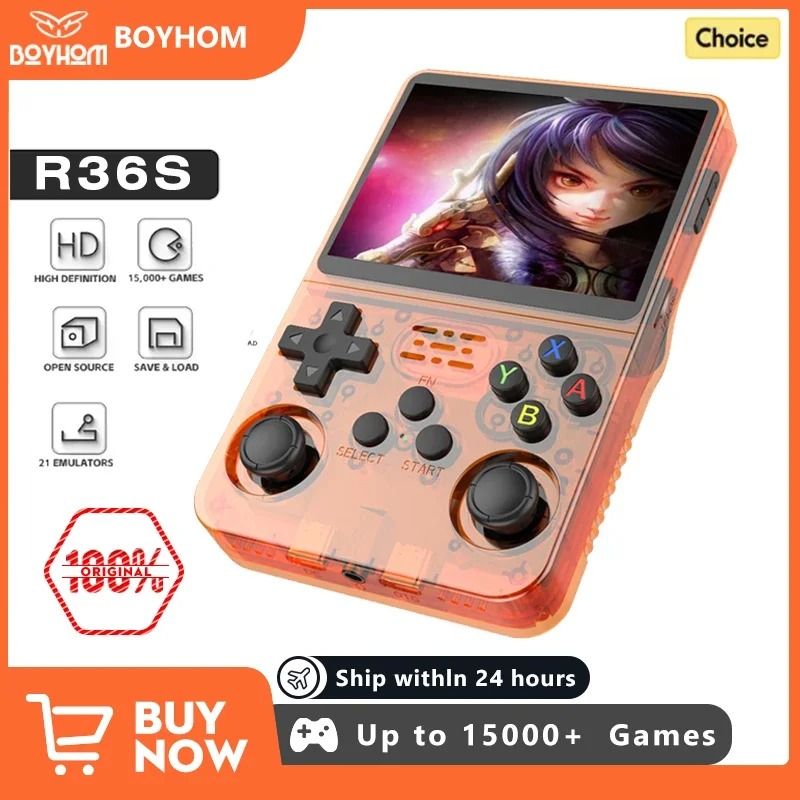 R36S Retro Handheld Game Console Open Source Linux 3.5 Inch IPS Screen 64GB 128GB