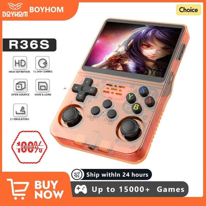 R36S Retro Handheld Game Console Open Source Linux 3.5 Inch IPS Screen 64GB 128GB