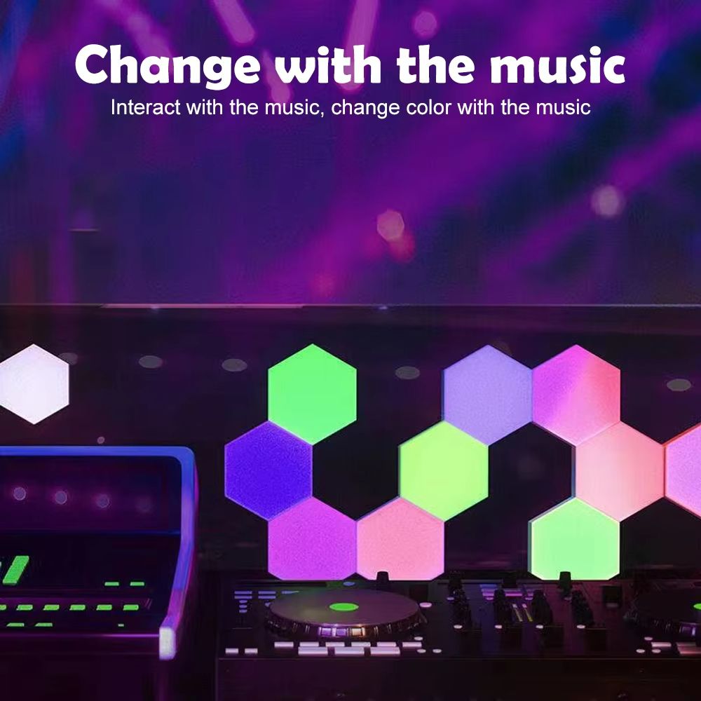 QuantumGlow Modular Hexagon LED Smart Wall Light Panels  DIY RGB Ambient Game Room Lighting 2