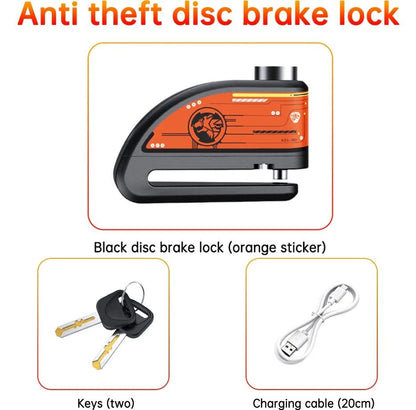 Anchtek Motorcycle Disc Lock Alarm USB Rechargeable 120db Anti Theft Security Lock 7