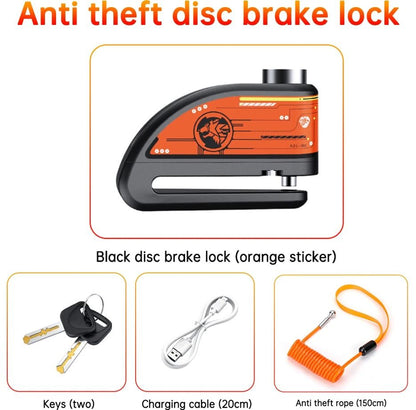 Anchtek Motorcycle Disc Lock Alarm USB Rechargeable 120db Anti Theft Security Lock 8