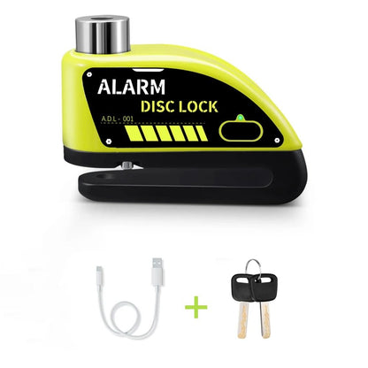 Anchtek Motorcycle Disc Lock Alarm USB Rechargeable 120db Anti Theft Security Lock 21