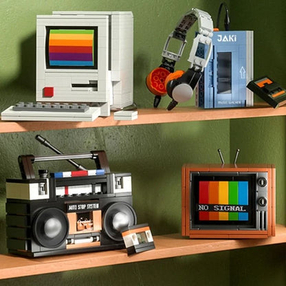 DIY Retro Electrical Model Brick Set for Vintage TV Computer Radio Game Consoles