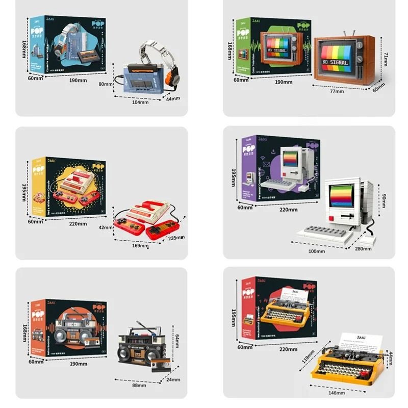 DIY Retro Electrical Model Brick Set For Vintage TV Computer Radio Game Consoles 2