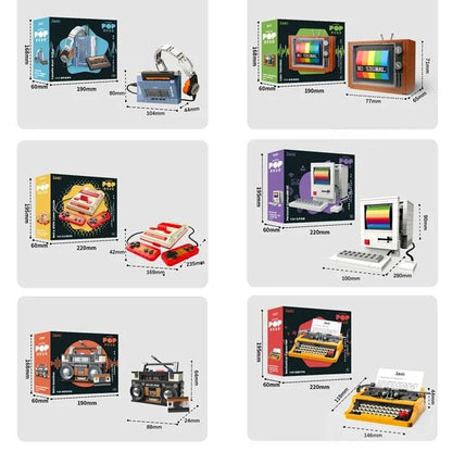 DIY Retro Electrical Model Brick Set For Vintage TV Computer Radio Game Consoles 2