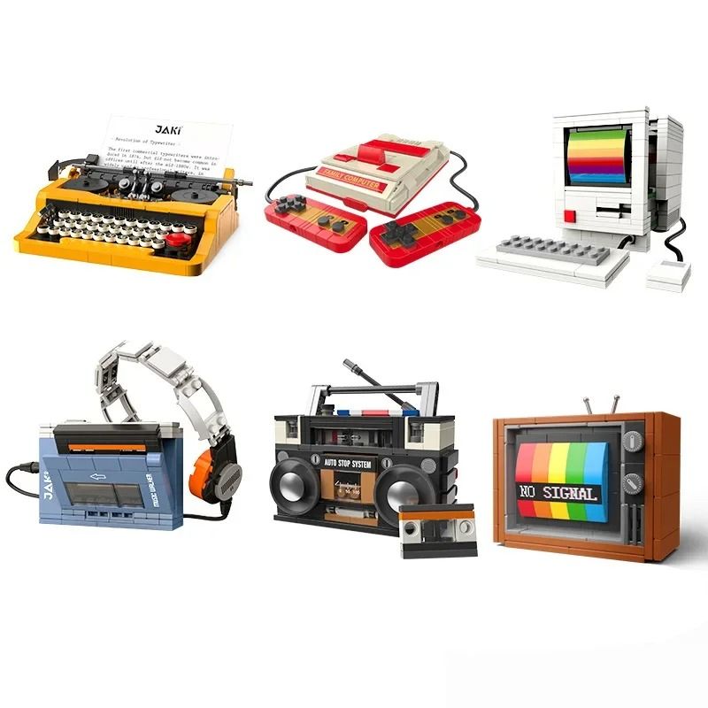 DIY Retro Electrical Model Brick Set For Vintage TV Computer Radio Game Consoles 5