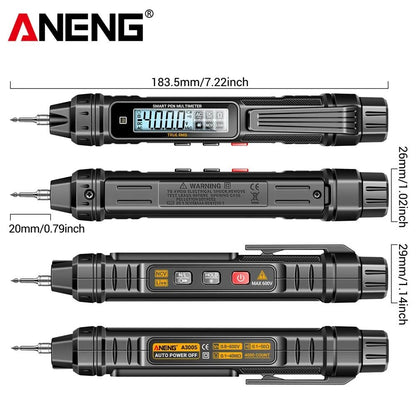 ANENG A3005 Digital Pen Multimeter 4000 Counts Non Contact Auto Voltage Ohm Diode Tester 5