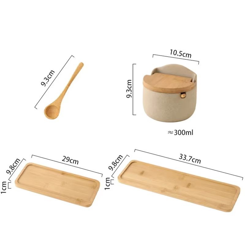 ZenSpice Ceramic Seasoning Jar With Bamboo Lid And Spoon 5