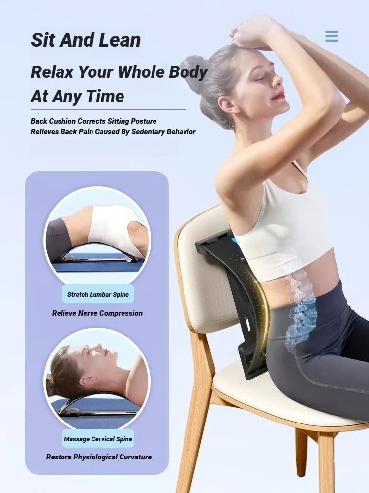 Spine Traction Back Stretcher Massage Device For Lumbar Pain Relief And Alignment 1