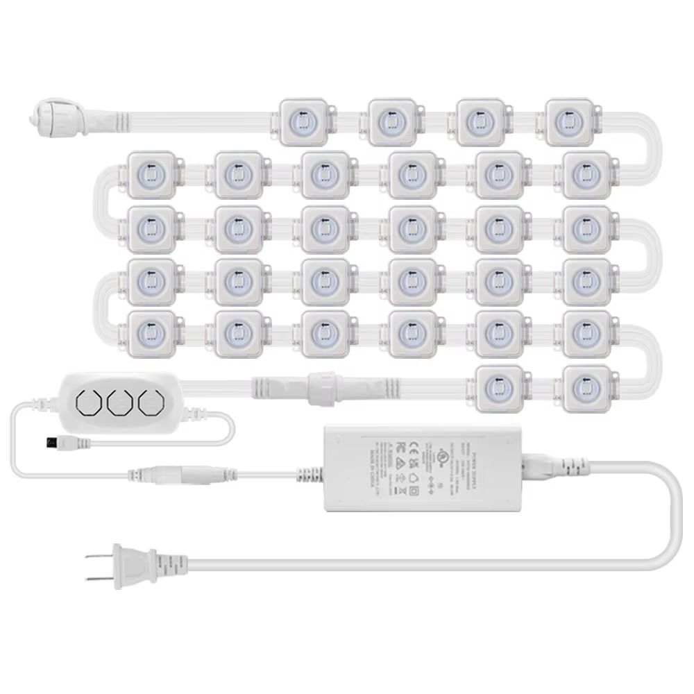 BrightAura Smart Outdoor RGBIC LED Eaves Light String Kit With Alexa Google Voice Control 1