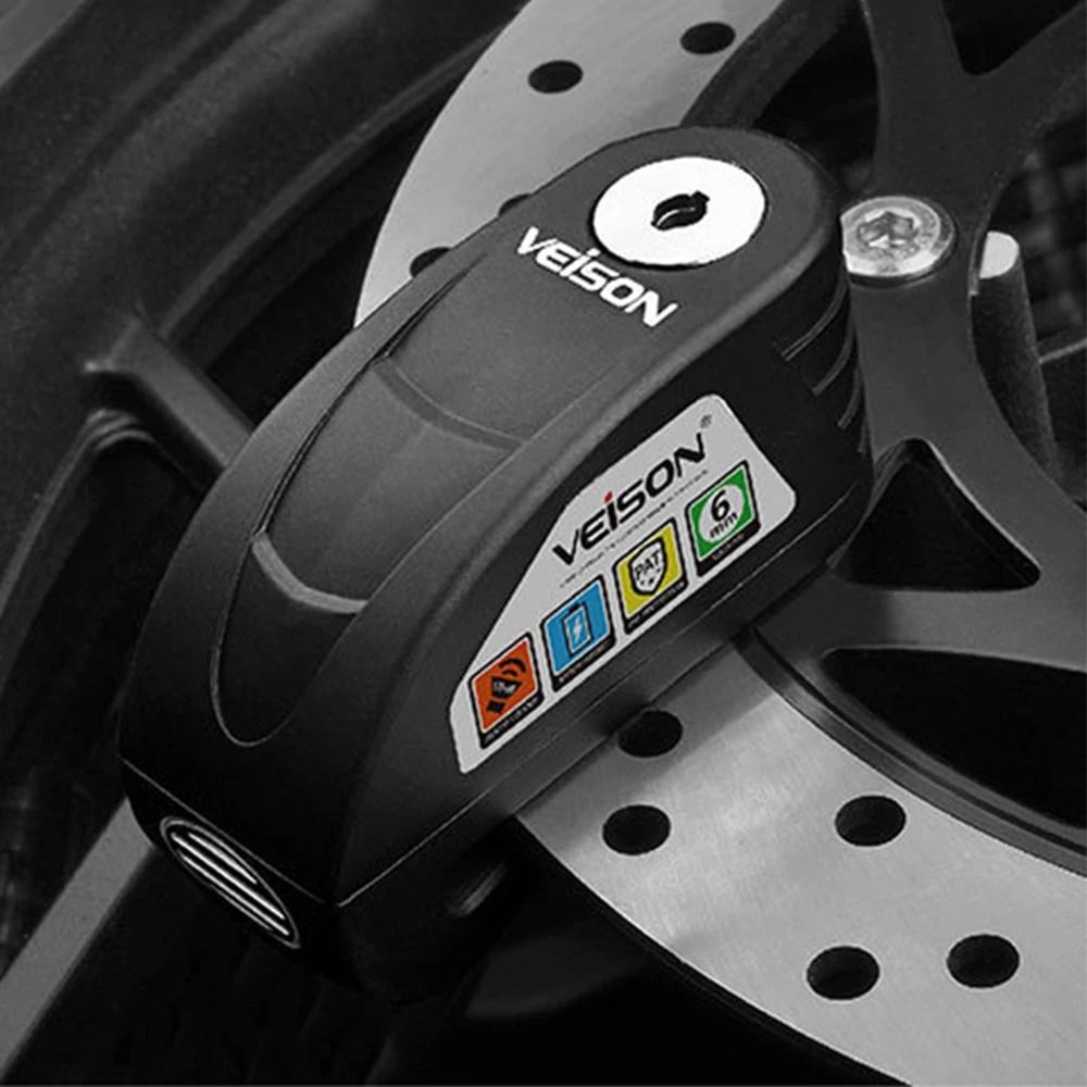 VEISON Motorcycle Alarm Disk Lock 130DB Waterproof Bike Disc Brake Security Padlock 7