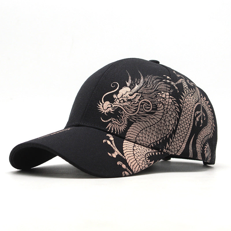Men Chinese Dragon Totem Baseball Cap, Summer Snapback Hat for Women, Cool Outdoor Sun Protection Streetwear