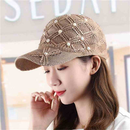 UV Protection Womens Summer Baseball Cap, Adjustable Straw Hat for Outdoor Beach, Casual Sun Hat for Travel and Sports