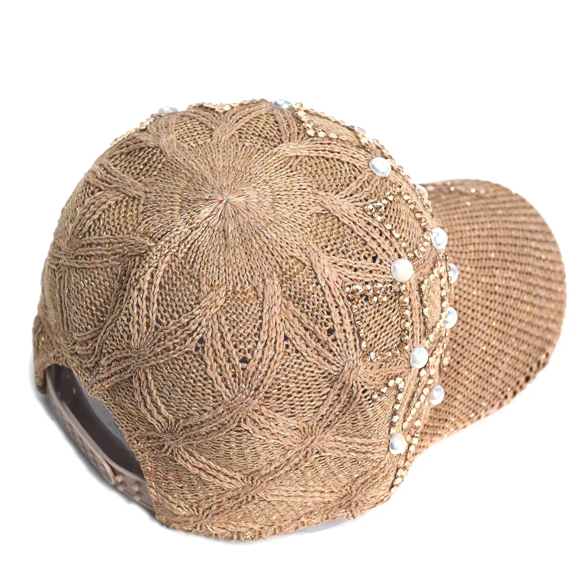 UV Protection Womens Summer Baseball Cap, Adjustable Straw Hat for Outdoor Beach, Casual Sun Hat for Travel and Sports