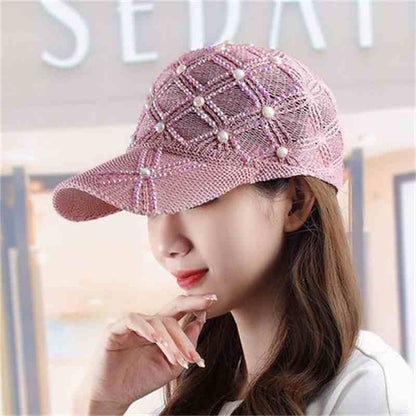 UV Protection Womens Summer Baseball Cap, Adjustable Straw Hat for Outdoor Beach, Casual Sun Hat for Travel and Sports