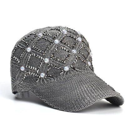 UV Protection Womens Summer Baseball Cap, Adjustable Straw Hat for Outdoor Beach, Casual Sun Hat for Travel and Sports