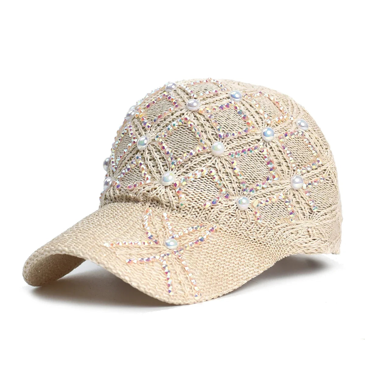 UV Protection Womens Summer Baseball Cap, Adjustable Straw Hat for Outdoor Beach, Casual Sun Hat for Travel and Sports