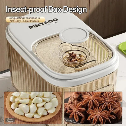 Household Large Capacity Sealed Moisture Proof Rice Bucket, Kitchen Storage Container with Sliding Cover, Durable