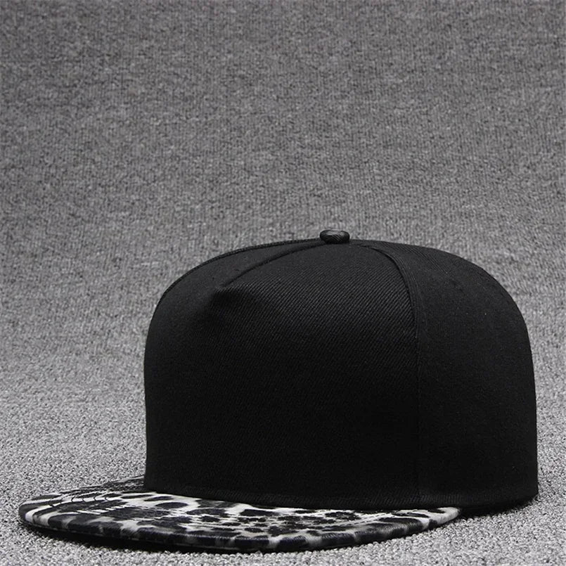 Leopard Snapback Cap Women Baseball Hat, Streetwear Flat Brim Cap, Hip Hop Gorras Sport Hat for Men and Women