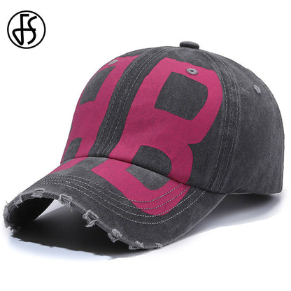 FS Big Letter Baseball Cap for Men, Cotton Luxury Women Hat, Korean Street Hip Hop Summer Cap