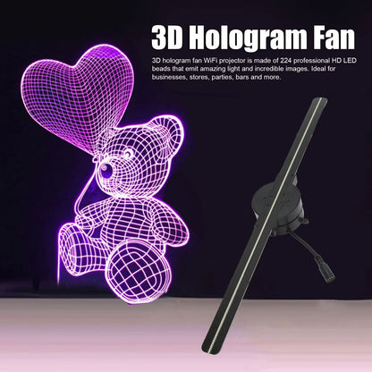 RainbowPro 16.5 Inch 3D Hologram Fan with 224 LED Light Beads and WiFi Control