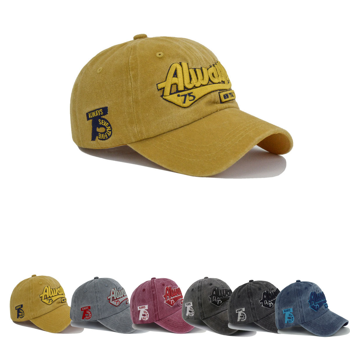 Washed Denim Baseball Cap for Men Women, Adult Unisex Summer Outdoor Sports Hat, Casual Letter Embroidered Sun Cap