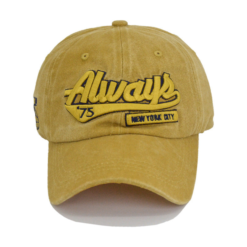 Washed Denim Baseball Cap for Men Women, Adult Unisex Summer Outdoor Sports Hat, Casual Letter Embroidered Sun Cap