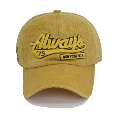 Washed Denim Baseball Cap for Men Women, Adult Unisex Summer Outdoor Sports Hat, Casual Letter Embroidered Sun Cap